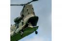 A Chinook helicopter was spotted in the air