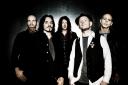 CLICHED: Stone Sour, with Corey Taylor second from right (in the 'at)