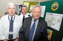 Andy Fogden, Sgt Martin Jones and county council leader Barry Dare