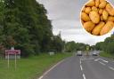 A lorry carrying potatoes has overturned on Fish Hill