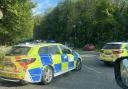 Police at the scene of a crash on the A44 Fish Hill