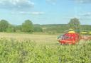 An air ambulance was spotted at the scene of a crash on the A44 Fish Hill