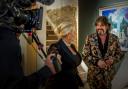 Camera crews were spotted filming at Laurence Llewelyn-Bowen's Garden of Baroque Delights exhibition at Cotswold Contemporary Gallery in Burford on Saturday, September 16