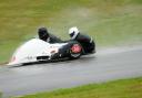 Wayne Lockey and Mark Sayers tackle wet conditions at Anglesey after heavy rain. Picture: DEREK C DONSWORTH.