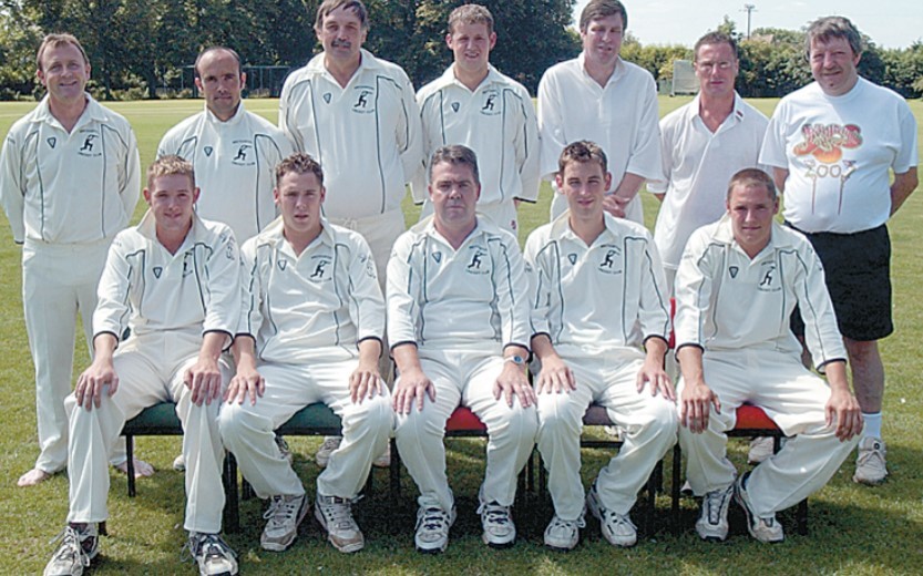 Bretforton’s first team pictured in August 2003, front row, from left, Alex Evans, Andrew Stanley, Jim Jones, Andrew Ogg and Matt Stanley. Back, Anthony Clarke, Robert Smith, Michael Evans, Dale Boulton, Max Green, Peter Cross and Keith Grove 