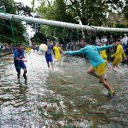 The annual river football match returned to Bourton over the bank holiday weekend. All photos: PA WIRE