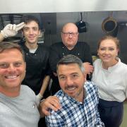 Chefs Manu, Martin Jones and Aimee Stewart with managing director Matt Crowther and area manager Yiannis Markou