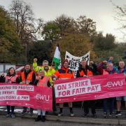 Postal workers on strike in Chipping Norton