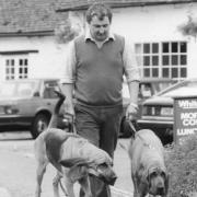 Mike Scales appeared in a BBC film with bloodhounds Tessa and Troy