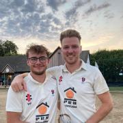 Report: Will Faulkner (left) bowled brilliantly to snatch an unlikely win for Bourton Vale against league leaders Tewkesbury