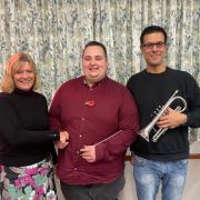 Alex Bland (centre) is Shipston Town Band's new musical director