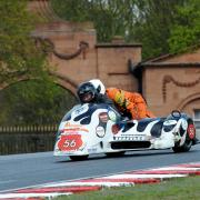 Sidecar racing stars Wayne Lockey and Mark Sayers in action.