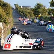 Wayne Lockey and Mark Sayers compete in the Southern 100 on the Isle of Man. Picture: DEREK C DONSWORTH.