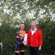 Marc Chamberlain with team sponsor and event organiser Nicholas Cutts