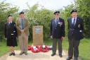 REMEMBRANCE: Members of the Royal Observers Corps alongside the monument