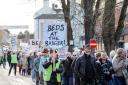 More than 400 Shipston residents took to the streets to protest the demolition of the Ellen Badger Hospital. Charlotte Wright Photography