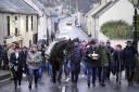 Cheltenham Gold Cup winner Galopin Des Champs was paraded through the streets of Leighlinbridge on Tuesday