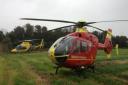Four air ambulances were called to the scene of a crash in the Cotswolds yesterday
