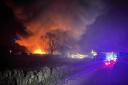 HUGE fire breaks out at scrapyard in the early hours