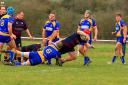 Prop Ashley Icke going over for Evesham's try. Picture: ROLAND BAILEY