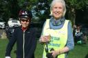 Thomas Gray, 11, became the youngest person to complete the 100km Tour d'Ilmington. Here he is pictured with his grandmother, Patricia Gilliam.