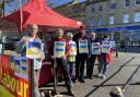 Chipping Norton Labour Party members gathered in the town centre to show their support for Ukraine
