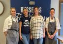 The team at Russell's Fish and Chips as they reopen on Friday - Gabi Luck, Summah Hope, Emily Draper, and Dale Blake