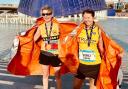 Bourton Roadrunners’ Susan Hunt and Linda Edwards after their Valencia Marathon