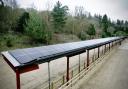 The y-shaped solar panel canopy has been installed in one of Batsford Arboretum's car parks