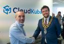 CloudKubed founder and CEO, Martin Sharkey, with mayor of Witney Owen Collins