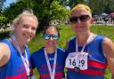 L to R: Imogen Cox, Lisa Braid and Giles Canning completed the Blenheim Palace seven kilometre race together