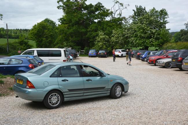 The car park at Kingley Vale in the South Downs National Park near Chichester, West Sussex