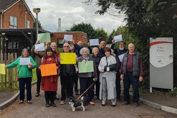 A protest was held outside The Elms care home in Stonehouse