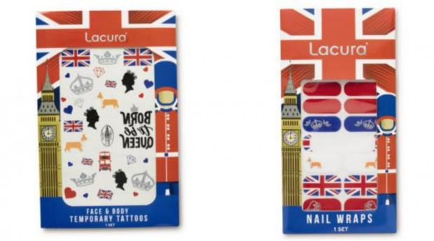 Cotswold Journal: (Left) Lacura Jubilee Face & Body Temporary Tattoos and (right) Lacura Jubilee Nail Wraps (Aldi)