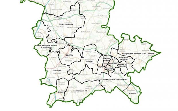Cotswold Journal: The sixteen proposed wards in the south of the district Credit: contains Ordnance Survey data (c) Crown copyright and database rights 2022