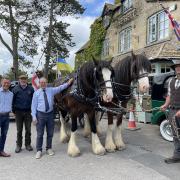 Sir Geoffrey Clifton-Brown cheered on Jamie Alcock and his team as they passed through Stow during their three-week journey