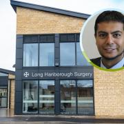 Long Hanborough Surgery and, inset, Dr Amar Latif