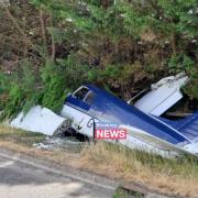First photo of plane crash at Cotswold Airport