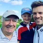 Clive with his son, Gareth, and grandson, Ellis, at the golf club