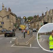 Bridge Street in Witney and, inset, Thames Valley PCC Matthew Barber