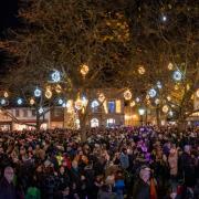 Witney Market Square was packed for the Christmas lights switch on on Friday