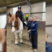 The family raised money for the horse riding charity alongside Birmingham Children's Hospital as daughter Bethan spends a lot of her time at the racecourse riding or doing work experience