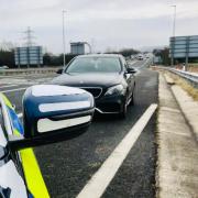 Mercedes stopped by police on M4