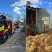 Firefighters rush to tackle barn fire