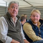 Jeremy Clarkson and Kaleb Cooper at the auction.