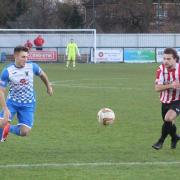 ACTION: AFC Totton 1 Evesham United 1 (Picture: Keith Fuller)