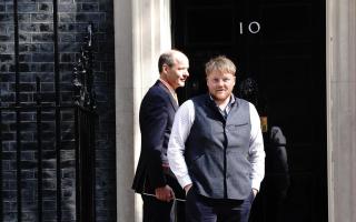 Kaleb Cooper and Charlie Ireland outside Number 10
