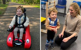 The trek across the Cotswolds is inspired by three-year-old Rupert, who has been fighting SMA since he was eight weeks old