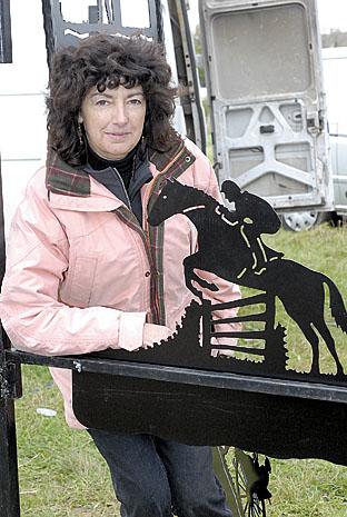 Jane Smith with some iron designs at Stow Horse Fair.