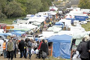Crowds of people attended Stow Horse Fair.